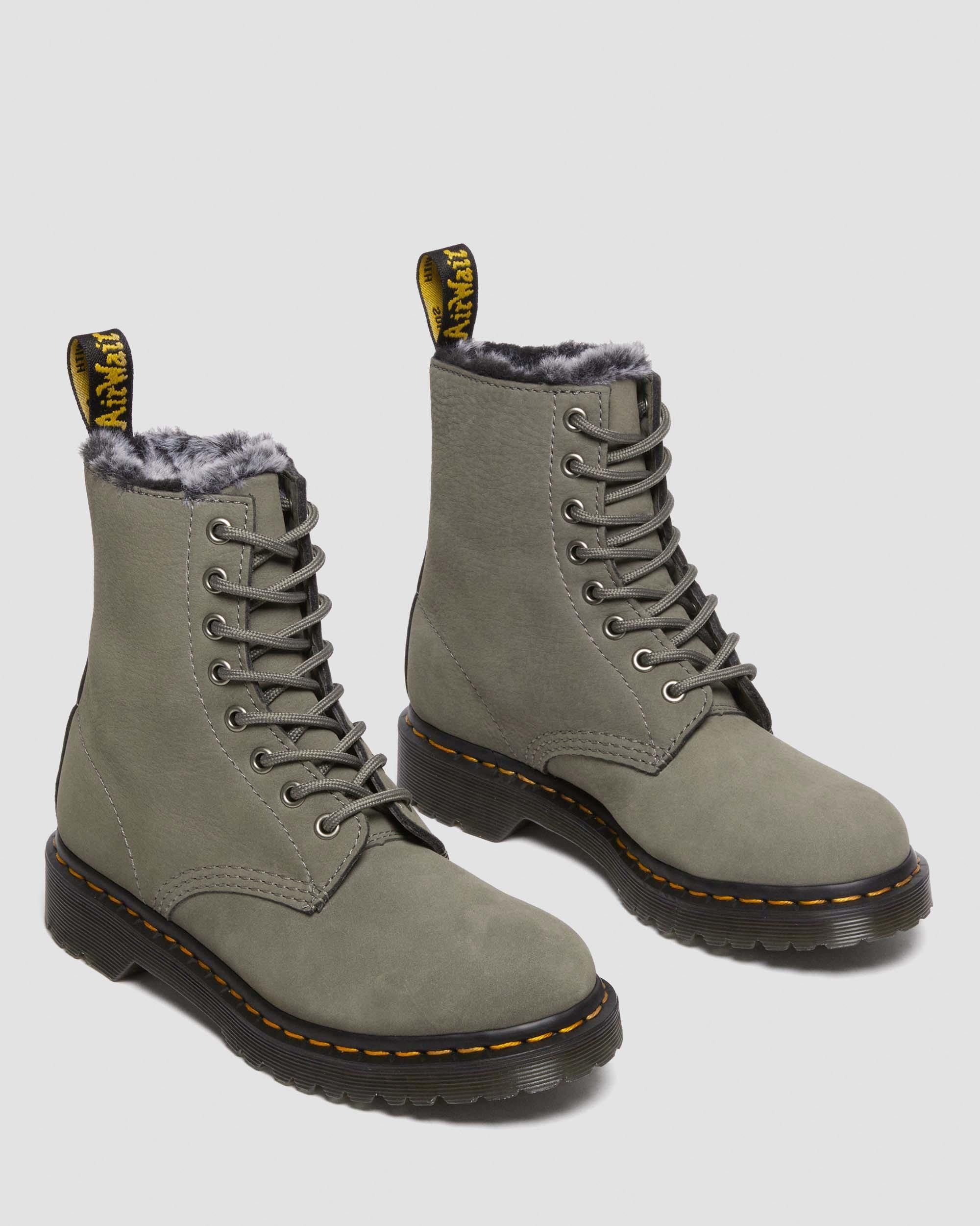 1460 Serena Faux Fur Lined Nubuck Lace Up Boots