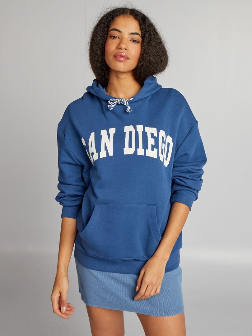 San Diego hoodie met kangoeroezak - blauw