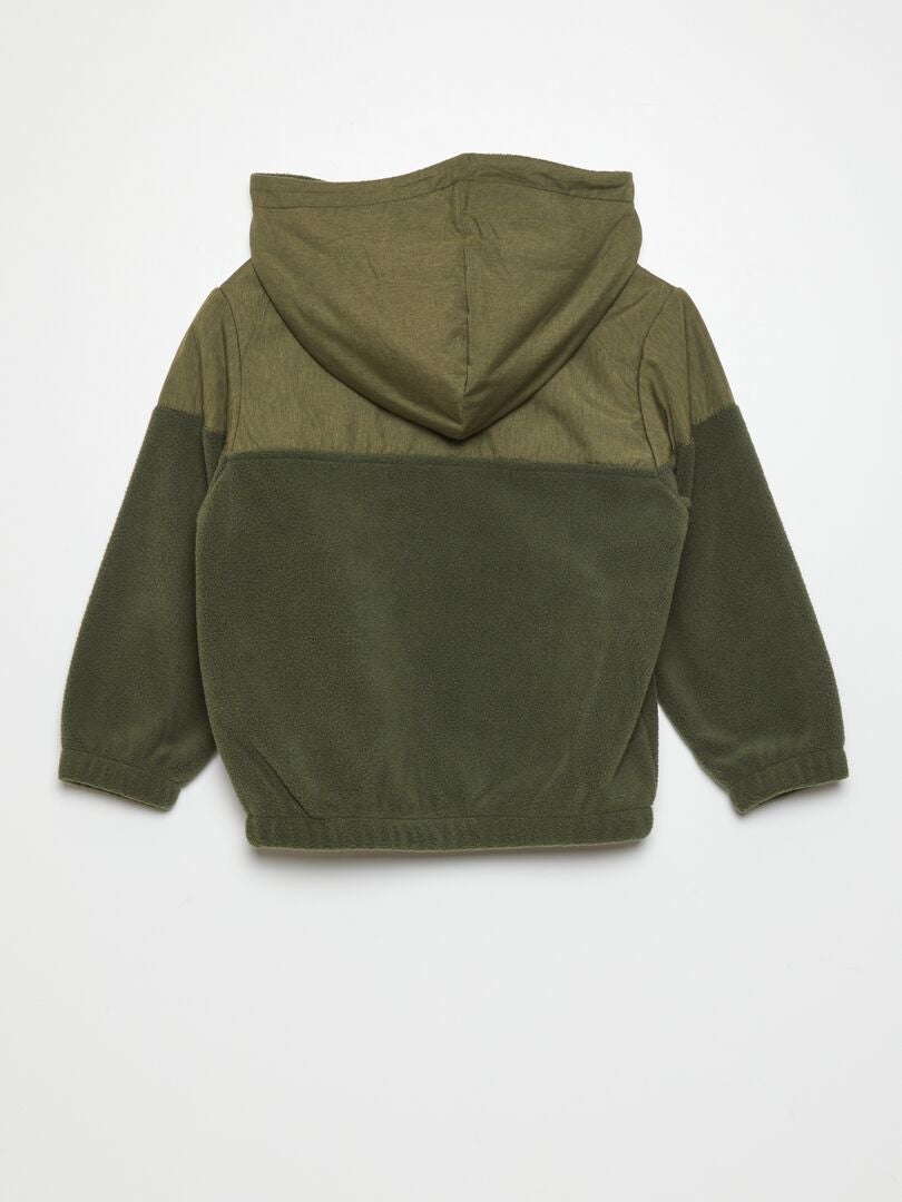 Fleecejack met capuchon - Khaki