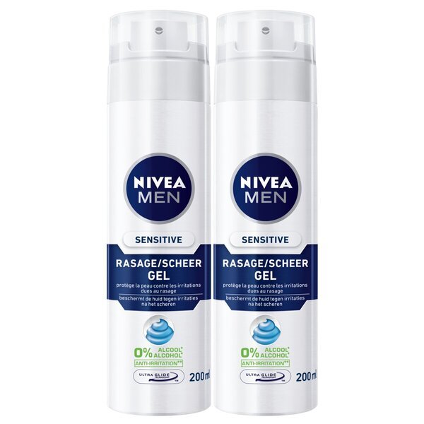 NIVEA Men Sensitive гел за бријање<br>2 x 200 мл - Осетљива кожа