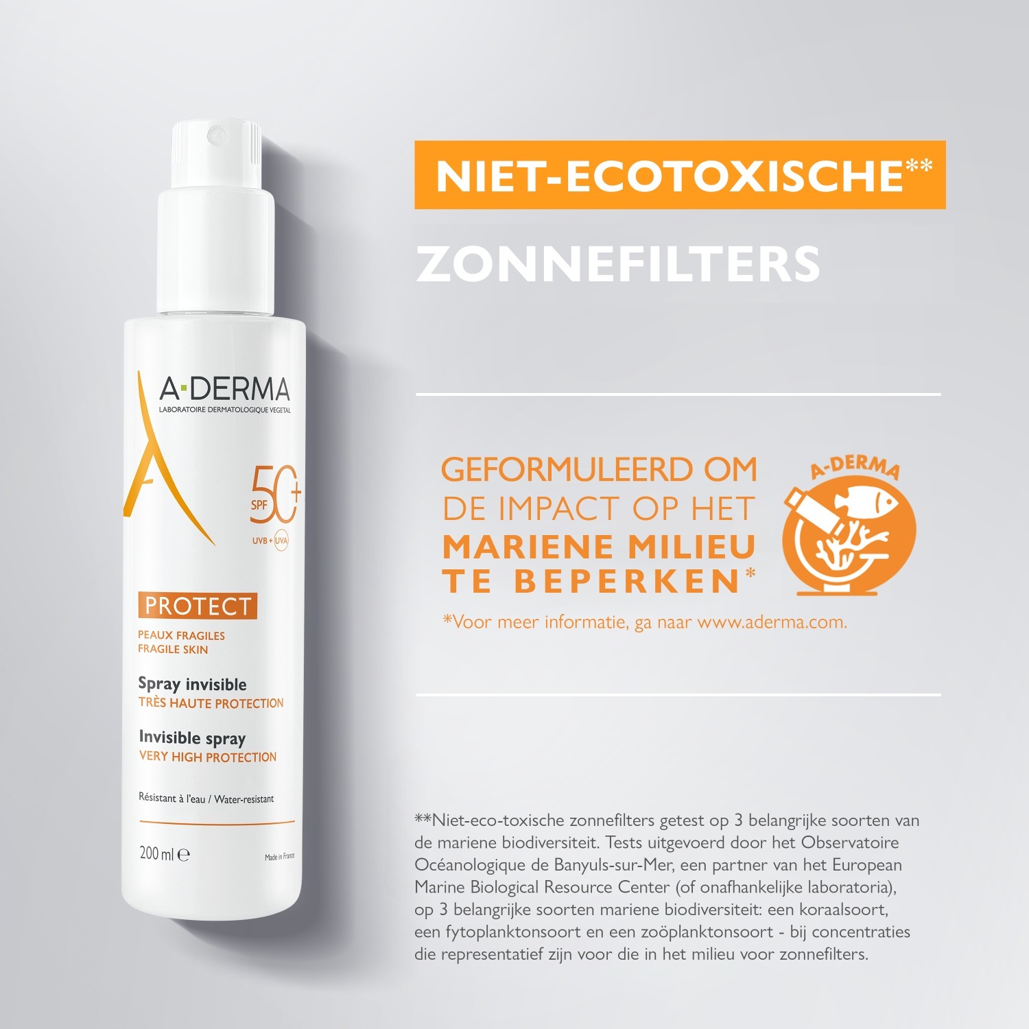 A-DERMA saules aizsargkrēms ar neredzamu SPF 50+ aizsardzību - 200 ml