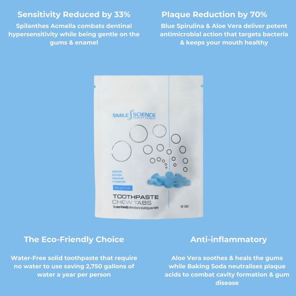 Compresse di dentifricio Smile Science Harley Street per denti sensibili