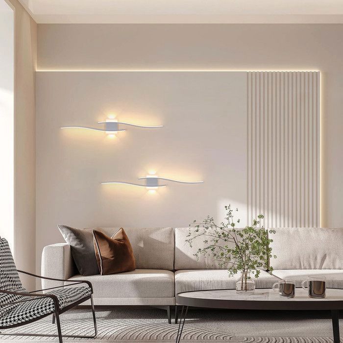 DELIPOP Applique Murale LED - 27W - Moderne - 3000K Lumière Chaude - Aluminium et Silicone - Idéal pour Chambre,  Escaliers - Blanc