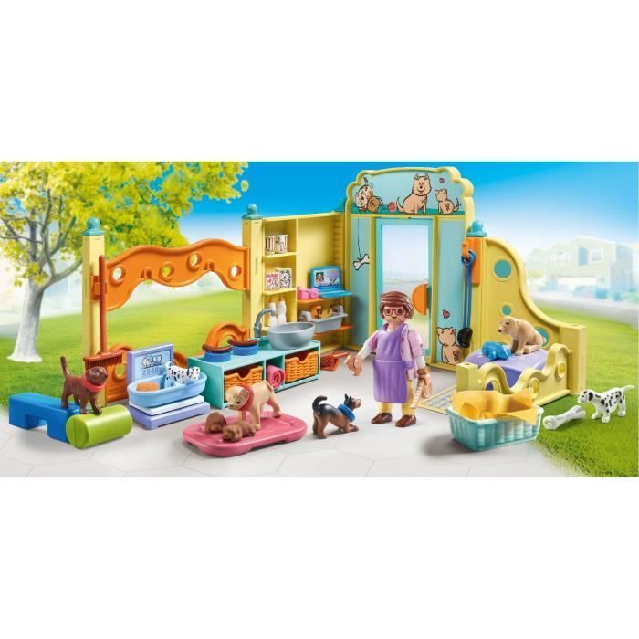 PLAYMOBIL 71743 Hondenverzorgingscentrum met 8 honden en een dierenarts, Mijn Leven, 94 onderdelen, Leeftijd 4+