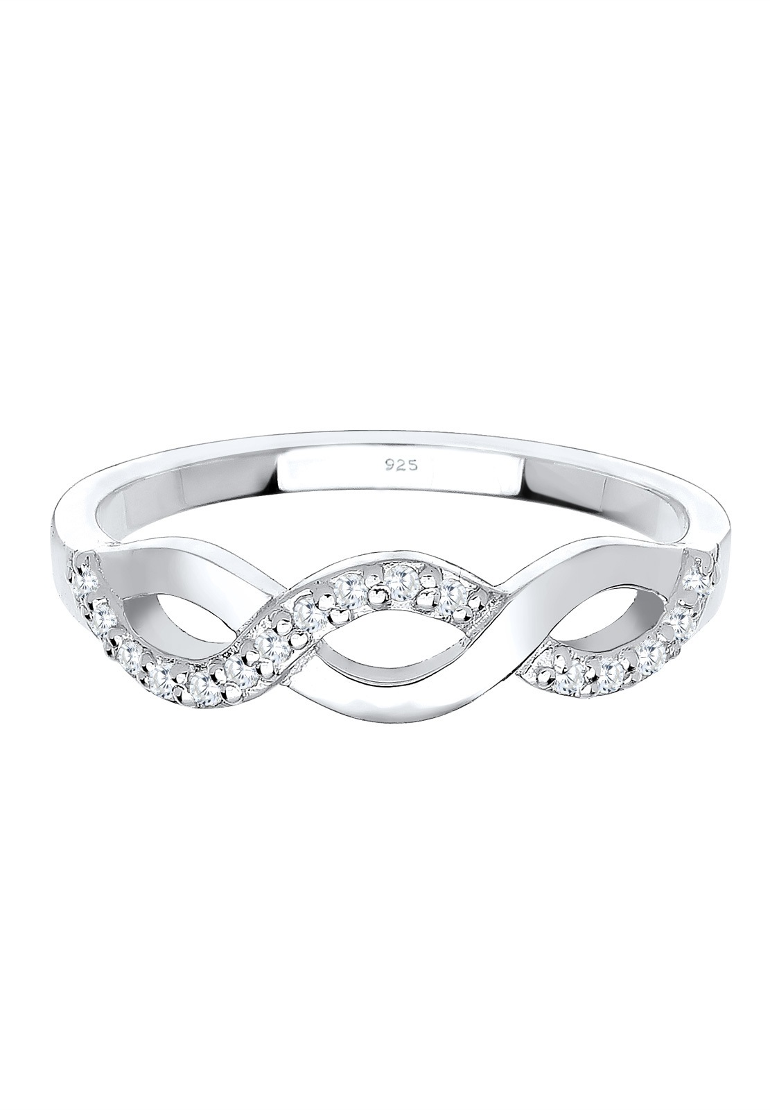 Elli Femmes Nœud vagues Infinity avec pierres en zirconium en argent sterling 925