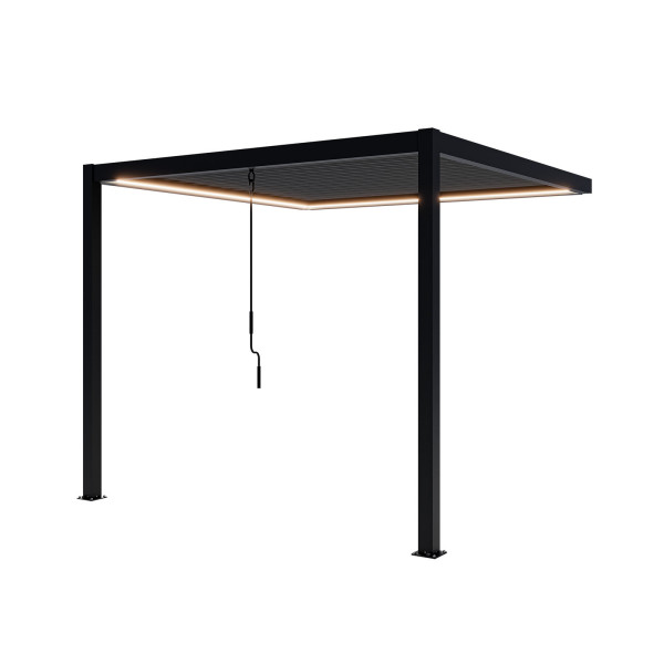 Pergola NORDVIC Skyline Przyścienna LED 3x3 m Antracyt