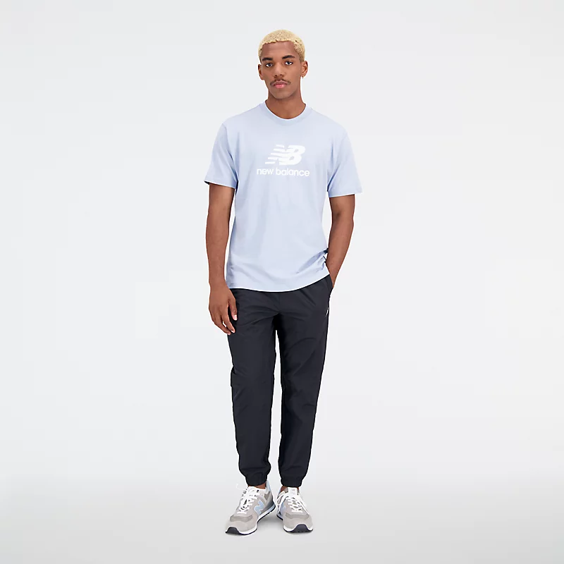 Męska koszulka z krótkim rękawem Essentials Stacked Logo z bawełny Jersey - JASNOSZARY ARCTIC