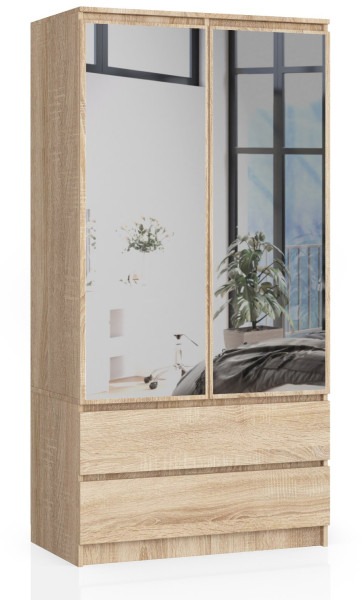 Szafa S90 2D 2Sz 2 Lustro Clp Pk Sonoma