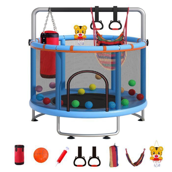 Multifunctionele trampoline - MAGICFOX - Ø150 cm - Draagvermogen 150 kg - Hangmat & ophangringen - Gegalvaniseerd stalen frame