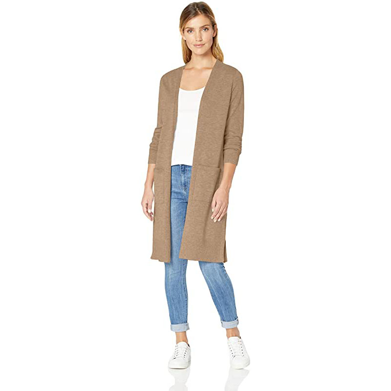 Gilet long léger à manches longues Essentials pour femme