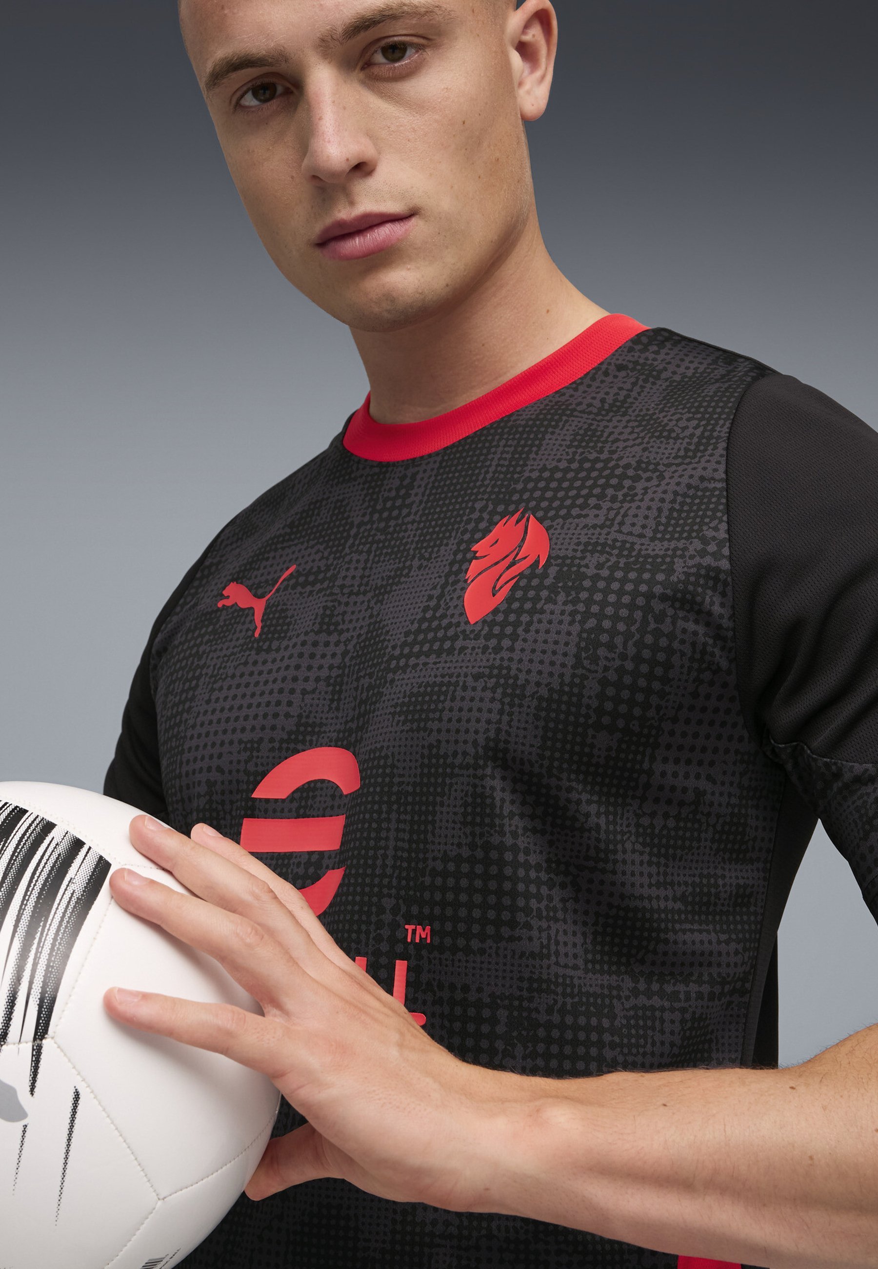 Puma ACM TRAINING - Voetbalshirt - zwart voor alle tijden rood
