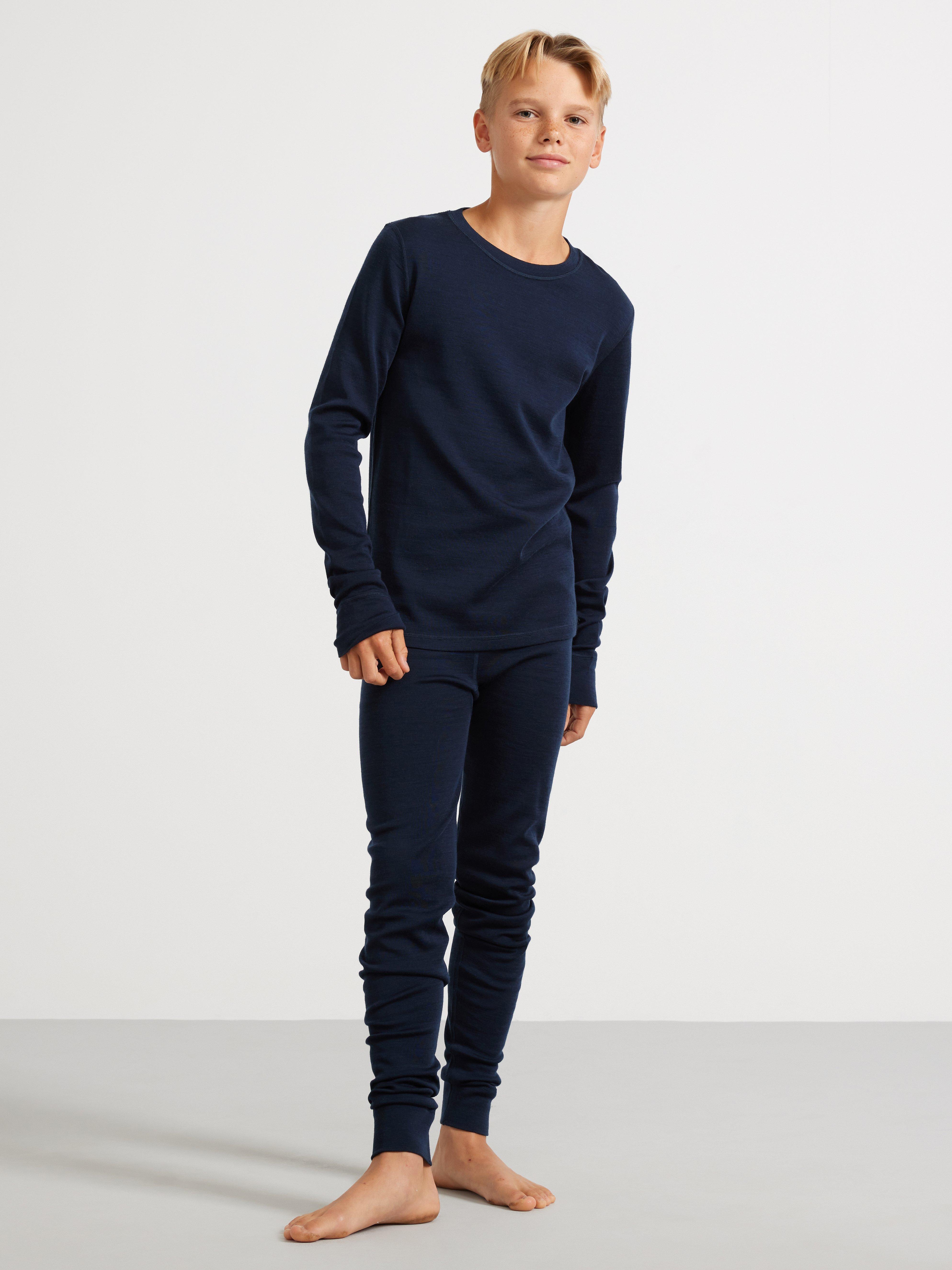 Top de lana merino azul marino