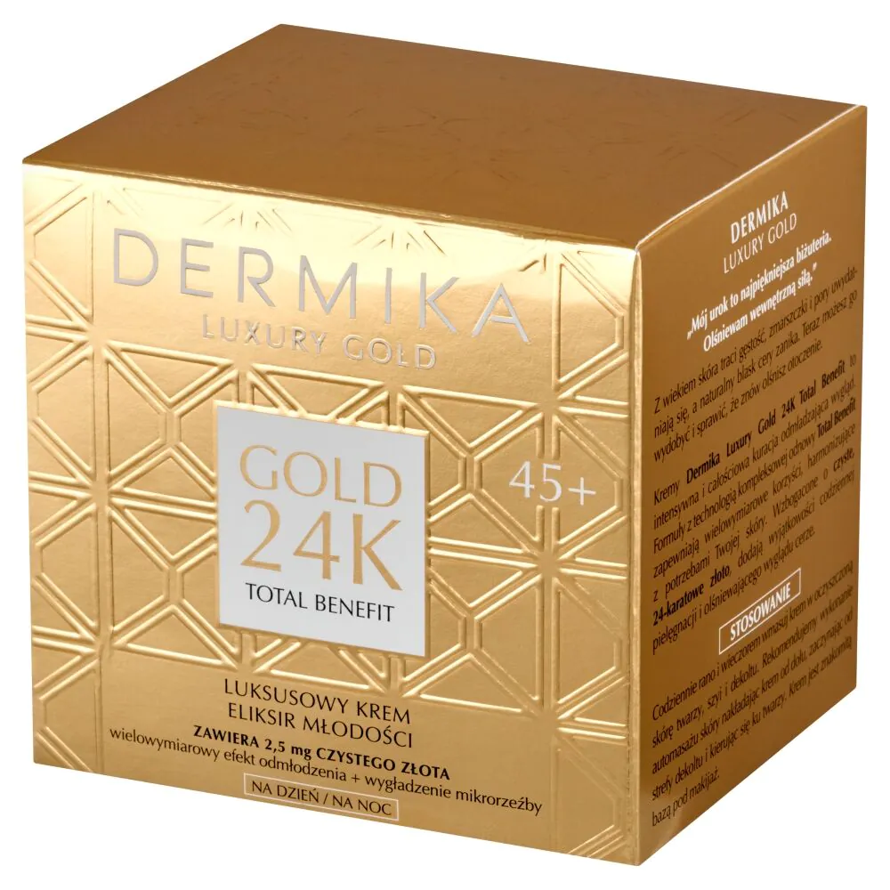 Dermika Luxury Gold 24k Luksusowy krem Elikris Młodości 45+ dzień/noc