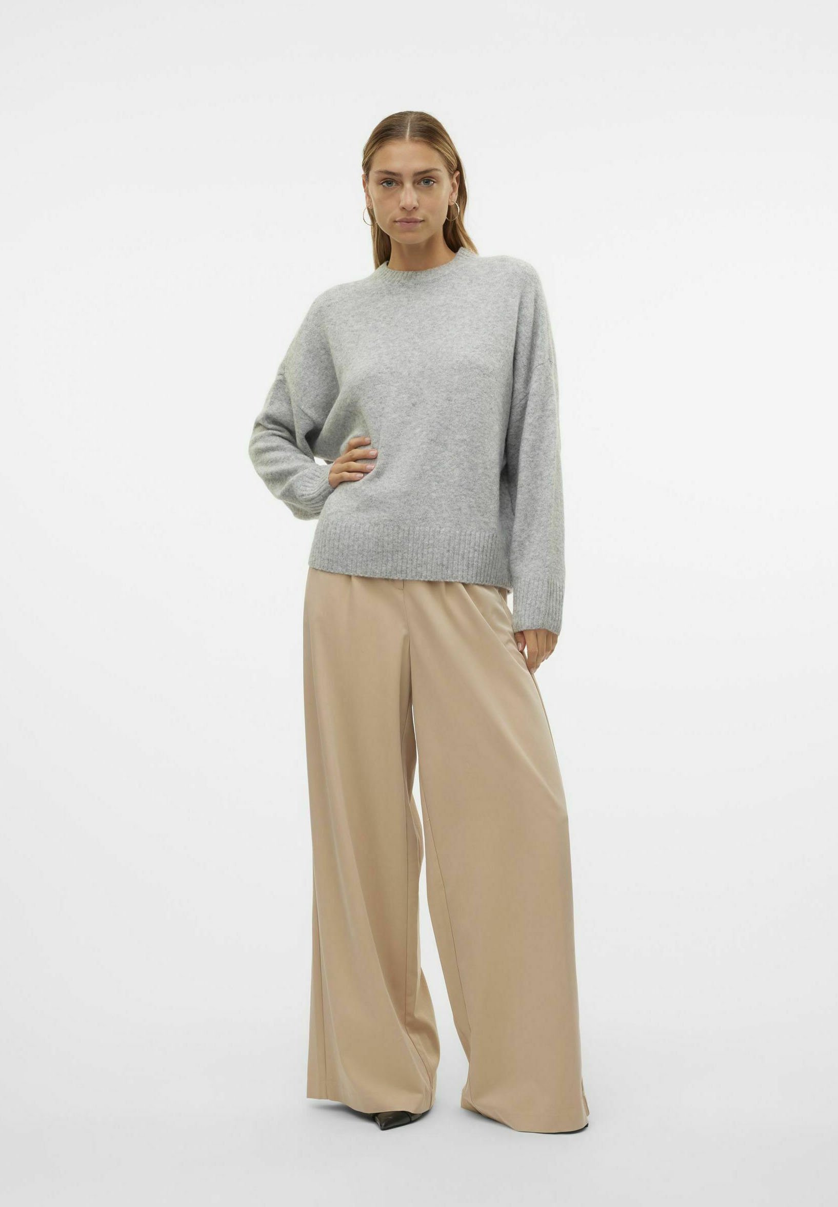 Vero Moda VMBOOM O NECK - Suéter - cinza mescla claro