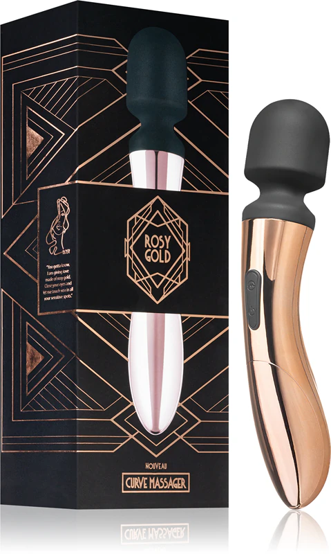 Cabeça de massagem e vibrador Rosy Gold Nouveau Curve
