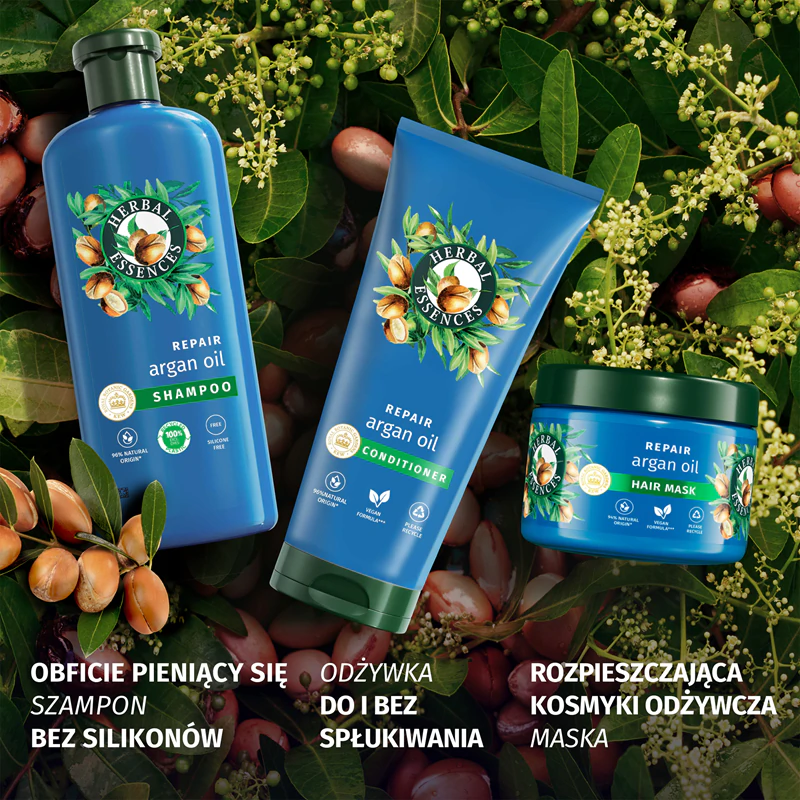 Herbal Essences Arganöl-Reparatur-Feuchtigkeitsspülung für geschädigtes Haar