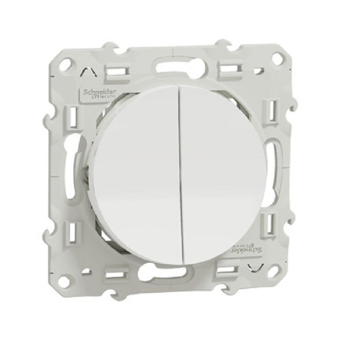 Interruptor bidireccional + pulsador - SOBRIO - S526285 - Odace - Blanco - 10 A