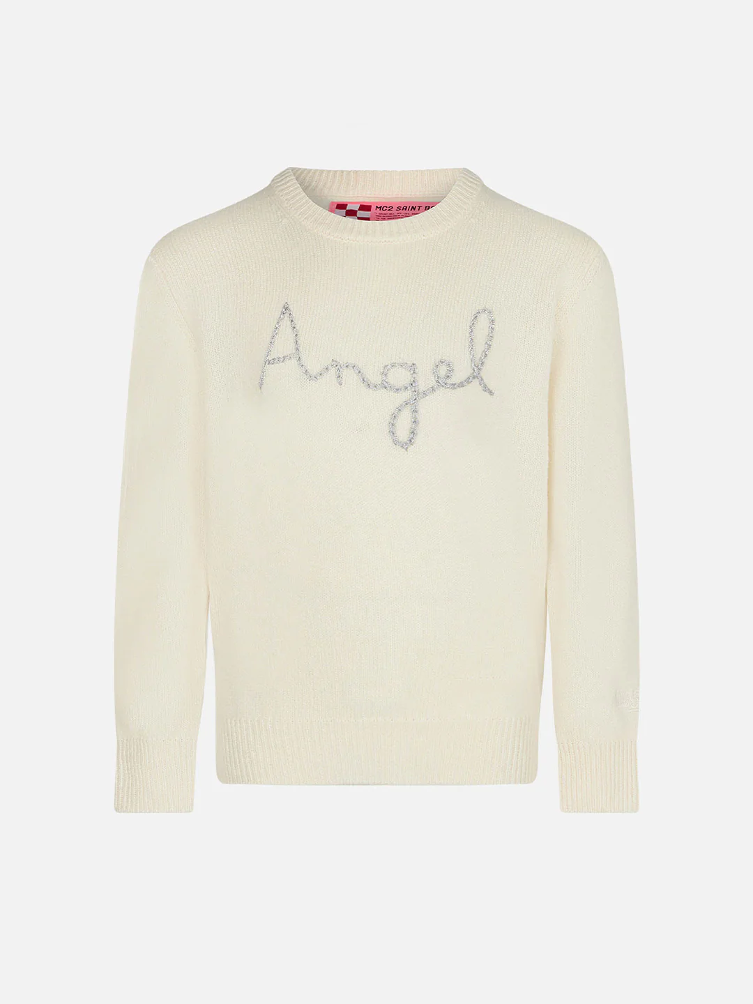 Maglia bianca da bambina con ricamo ali d'angelo