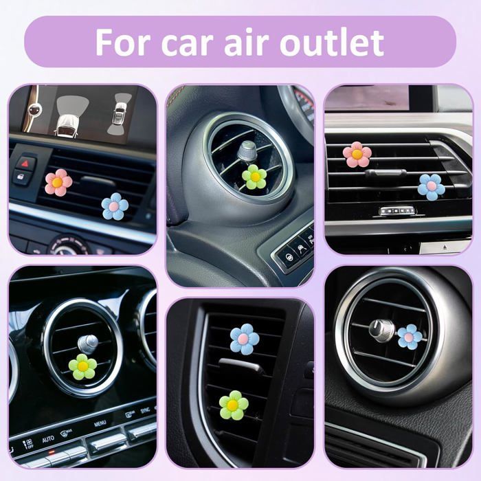 Juego de 8 ambientadores para coche con forma de margarita - Accesorios para coche - Accesorios de decoración para coche de mujer