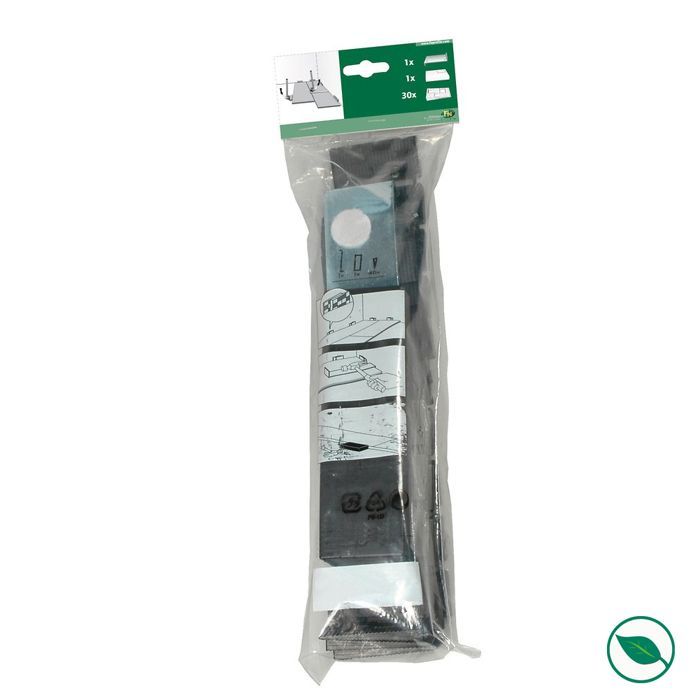 Installation kit for laminate flooring with a parquet effect. FORESTEA Dimensions: 100 mm x 100 mm x 1 mm