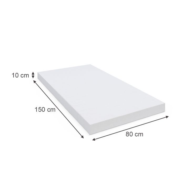 Materasso per bambini 80x150 cm, livello di rigidità H2, colore bianco, Vitalispa 43706
