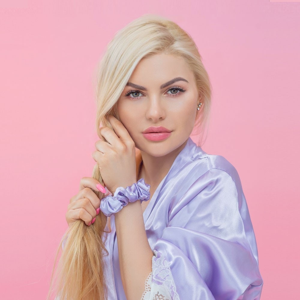 Crystallove Crystalized silk scrunchie - lilac