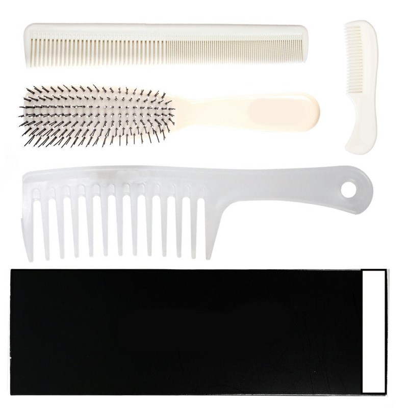 Wide Tooth Comb Ribs Comb Large Tooth Comb Heat Resistant Anti Static Hairdressing Comb White 4 Piece Set 9