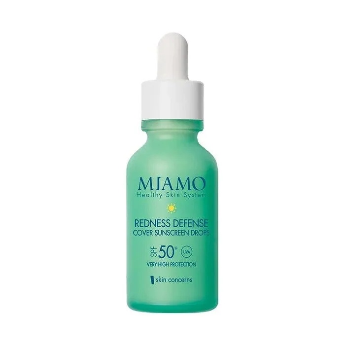 Gouttes solaires MIAMO Redness Defense Cover SPF 50+ pour peaux irritées