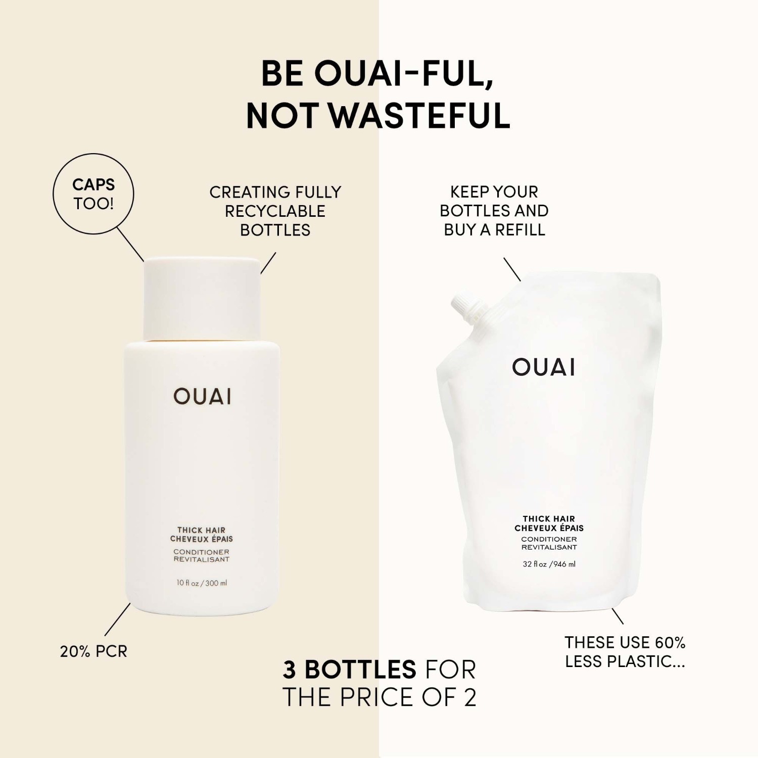 Ouai kondicionierius storiems plaukams - 89 ml