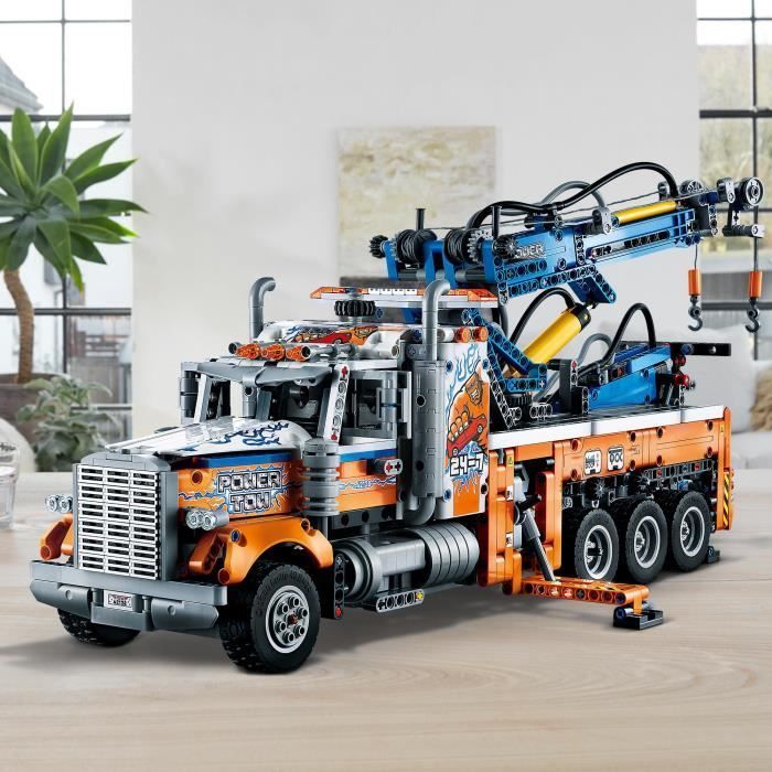 LEGO® 42128 Technic Le Camion de Remorquage Lourd Camion Jouet avec Grue, Jouet de Construction pour Enfants
