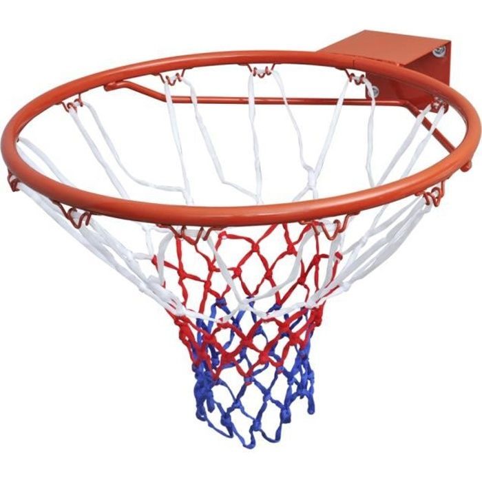 Juego de aro de baloncesto vidaXL con red, color naranja, 45 cm