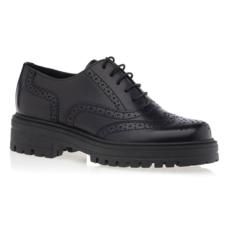 Schwarze Schnürschuhe für Damen / Derby-Schuhe