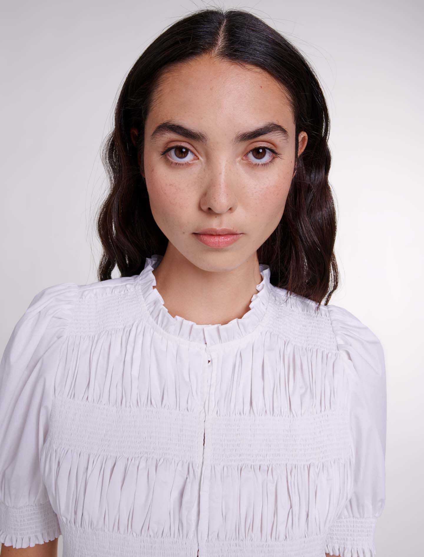 Geplooide blouse - Wit
