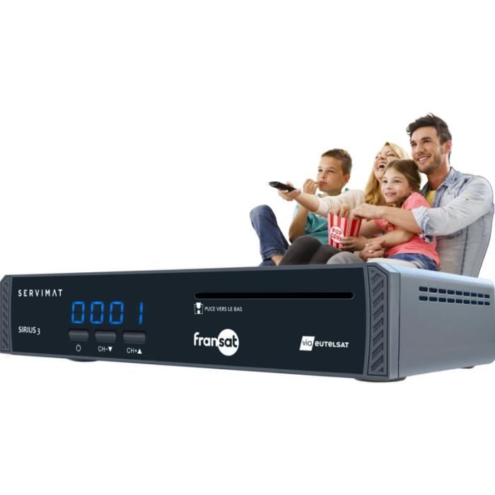 Satellite Receiver Recorder - Sirius - 3 HD - FRANSAT - Recording - High Definition - Black