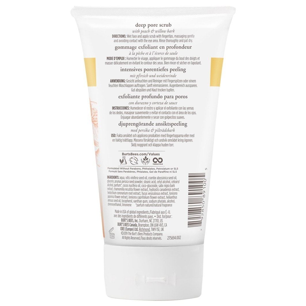 Burt's Bees persikų ir gluosnio žievės giluminių porų šveitiklis - 110 g