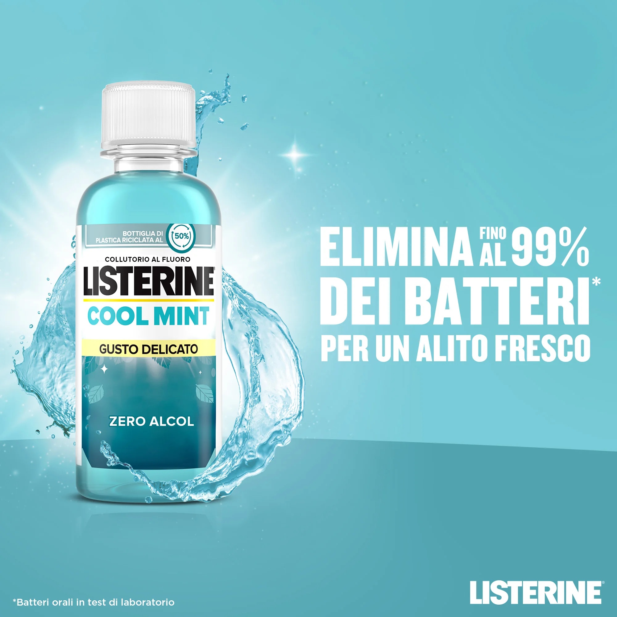 Bain de bouche Listerine Menthe Fraîche Saveur Douce Haleine Fraîche 95 ml