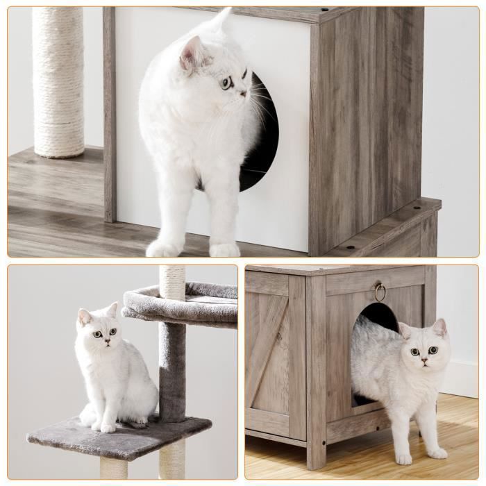 Krabpaal - HOOBRO - Kattenbak - Kattentoren - Verwijderbare paal - Grijs