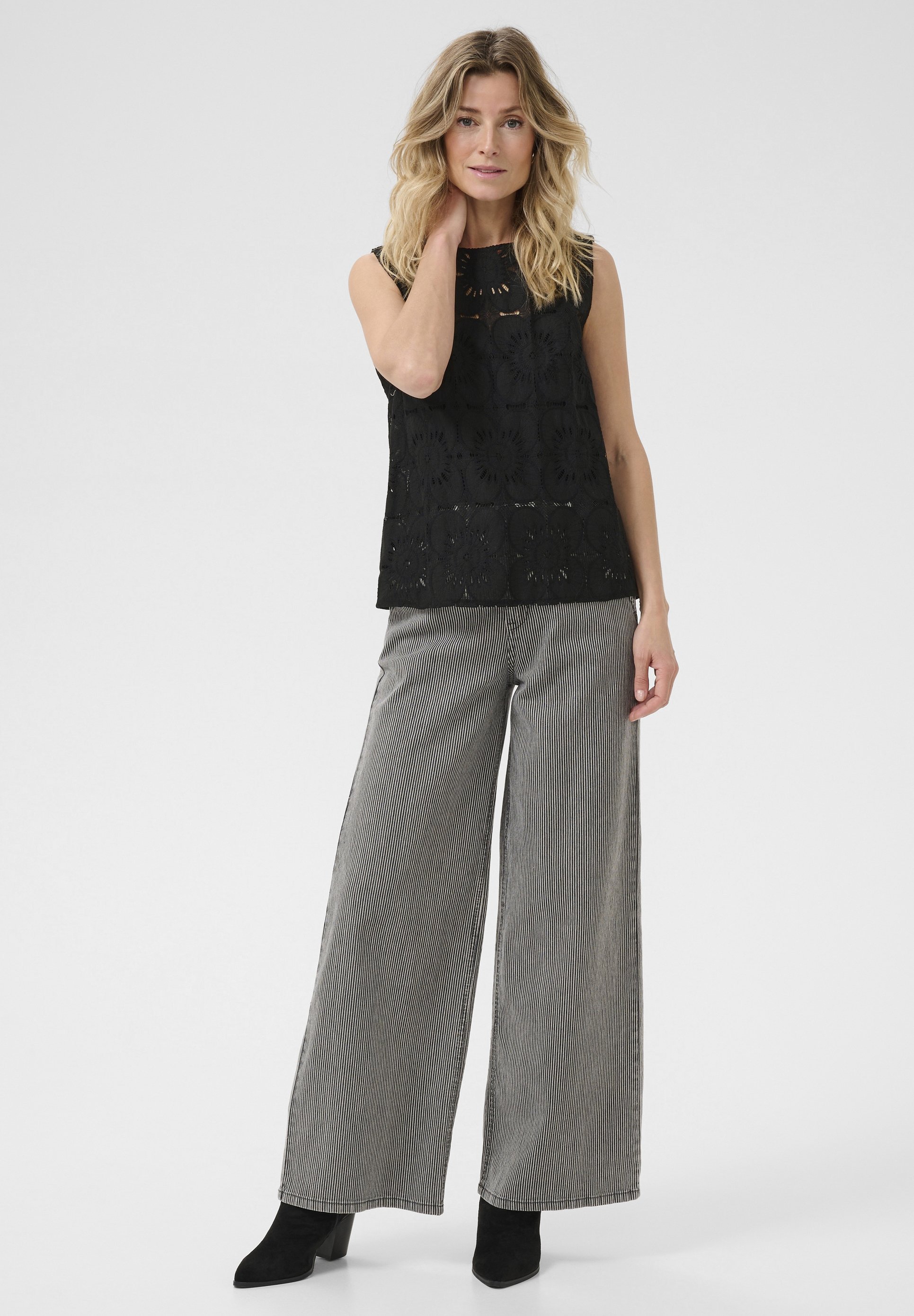 Crème CRLIBBY LACE - Blouse - pikzwart