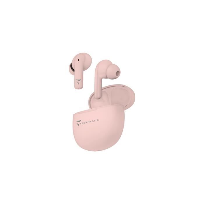 Earphones - TECHMADE - K201E - True Wireless - Bluetooth 5.3 - Pink - Sweat Resistant