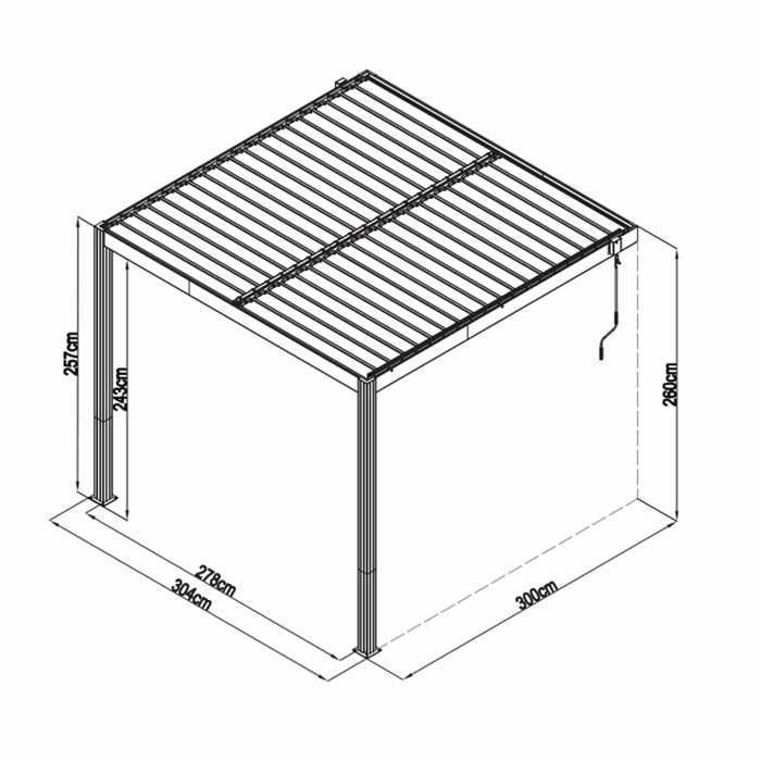 Pérgola bioclimática anexa Candy 3×3 m