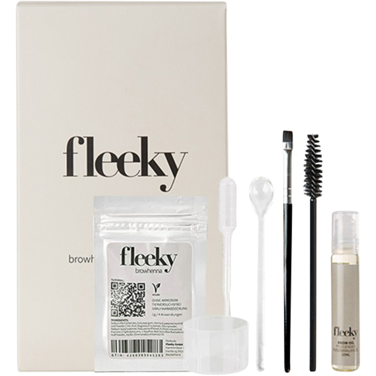 Kit de henna para cejas Fleeky – Kit completo para teñir cejas, cabello y piel – 1 pieza