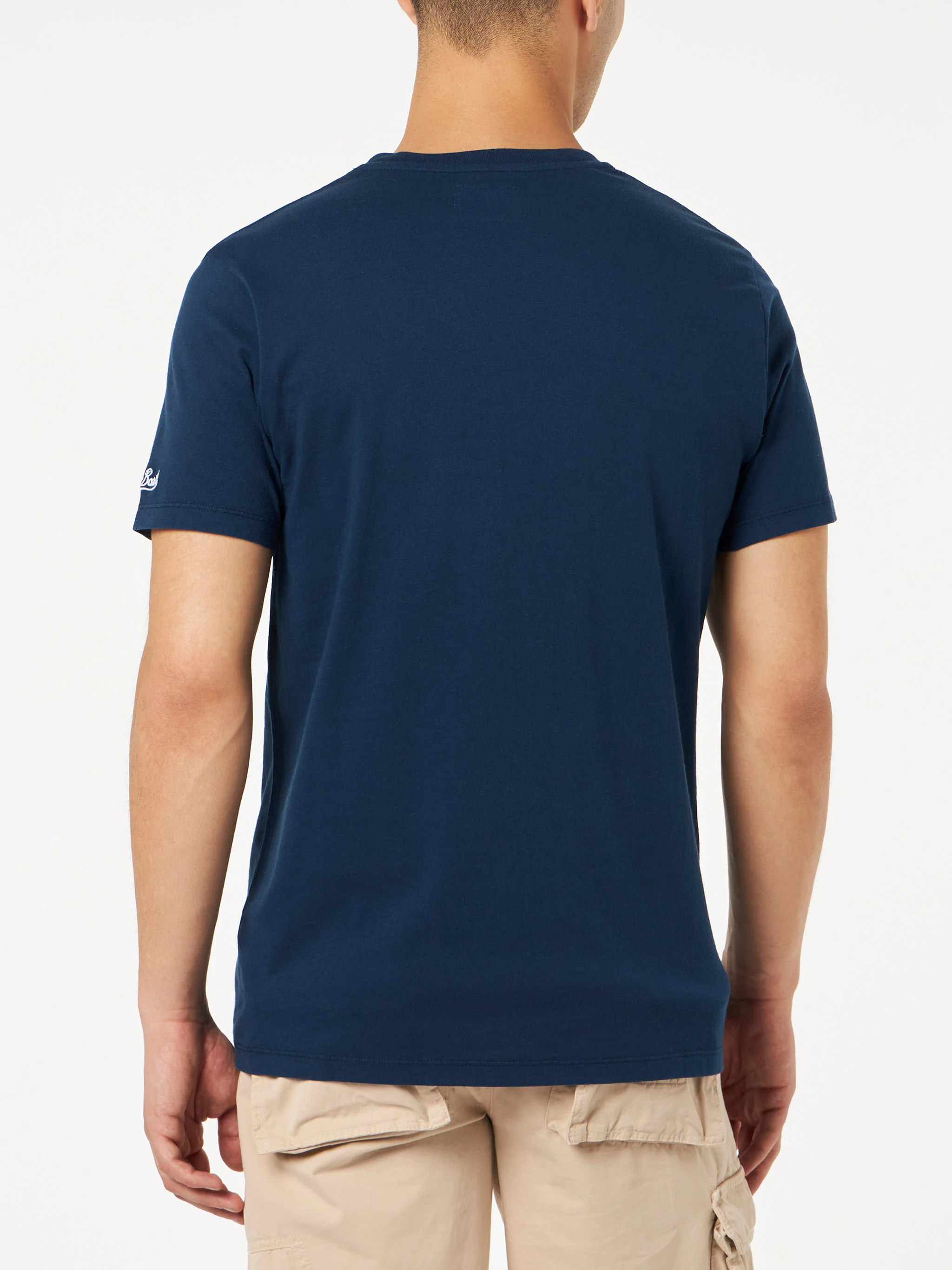 Heren T-shirt van katoen met vintage-look en St. Barth-opdruk.