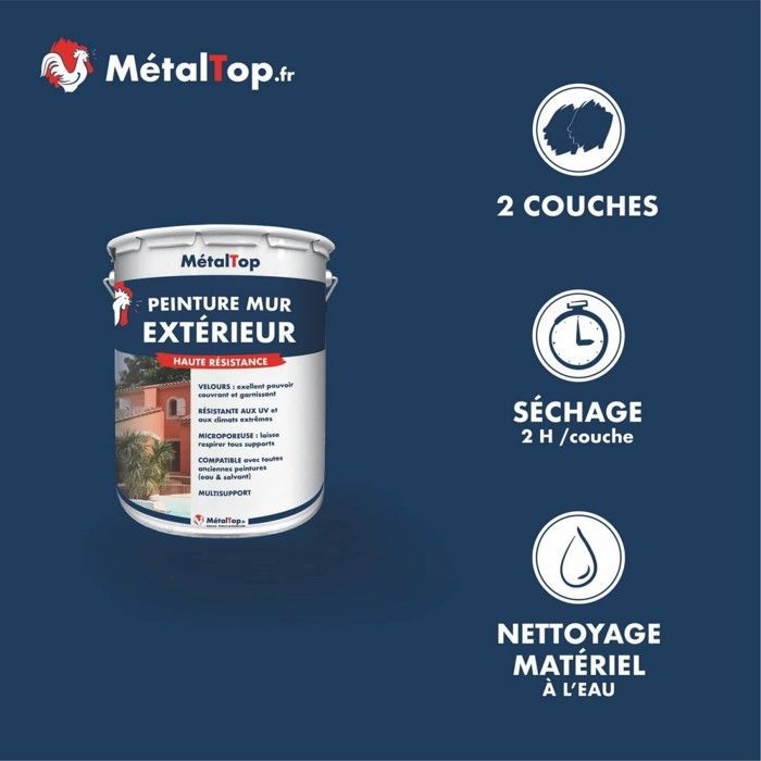 Buitenmuurverf - 5L blik - Metaltop - 1015 - Ivoor - Steenkleur