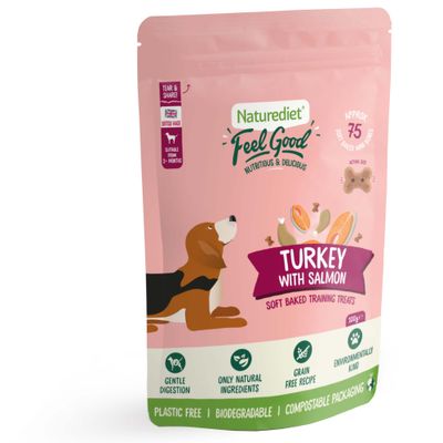 Naturediet Feel Good puha sült edzőjutalomfalat - pulyka és lazac
