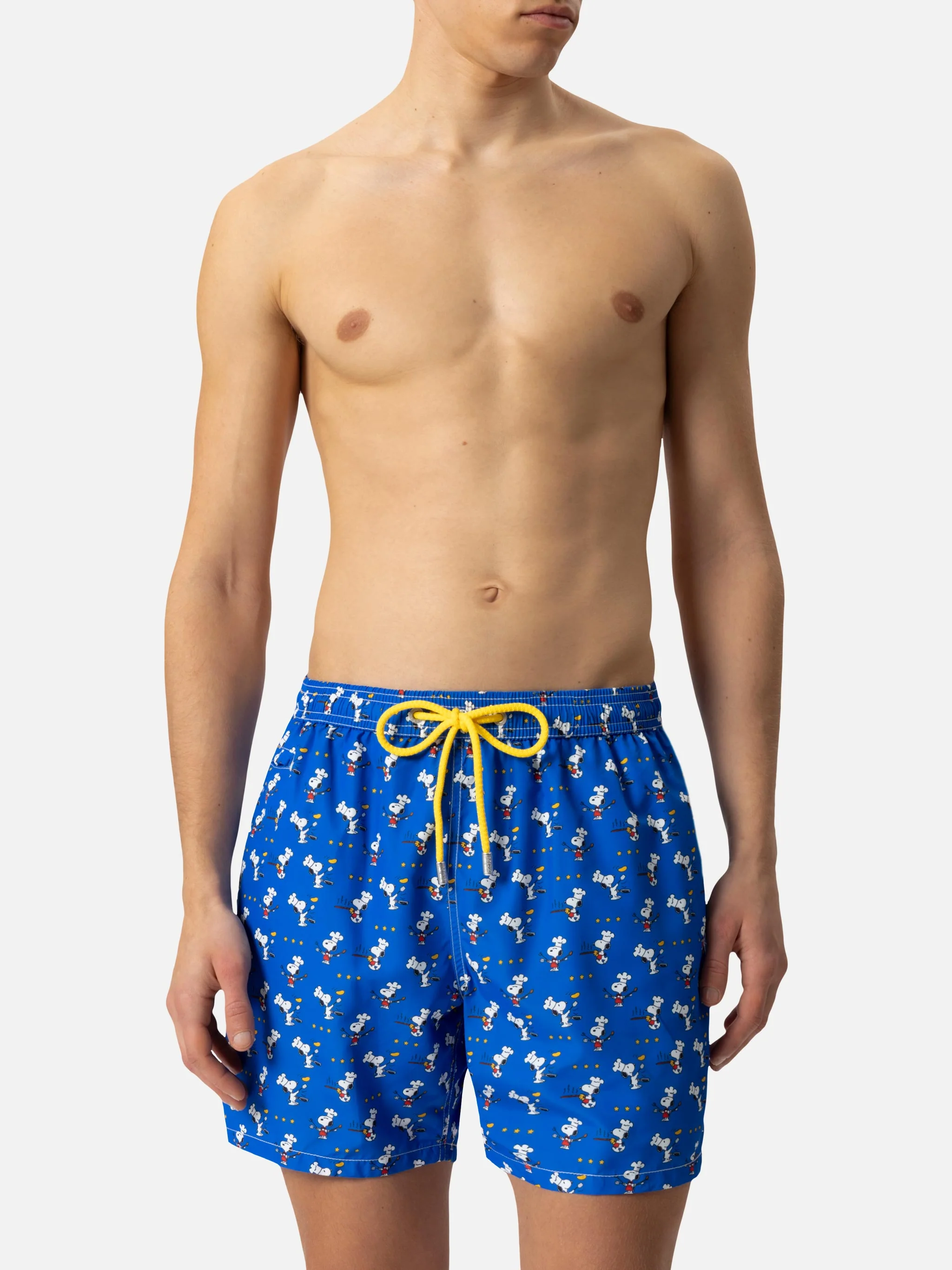 Zwempak van lichtgewicht stof met Snoopy chef-print | SNOO