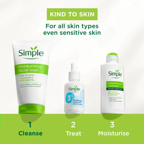 „Simple Kind to Skin“ drėkinamasis veido prausiklis 150 ml