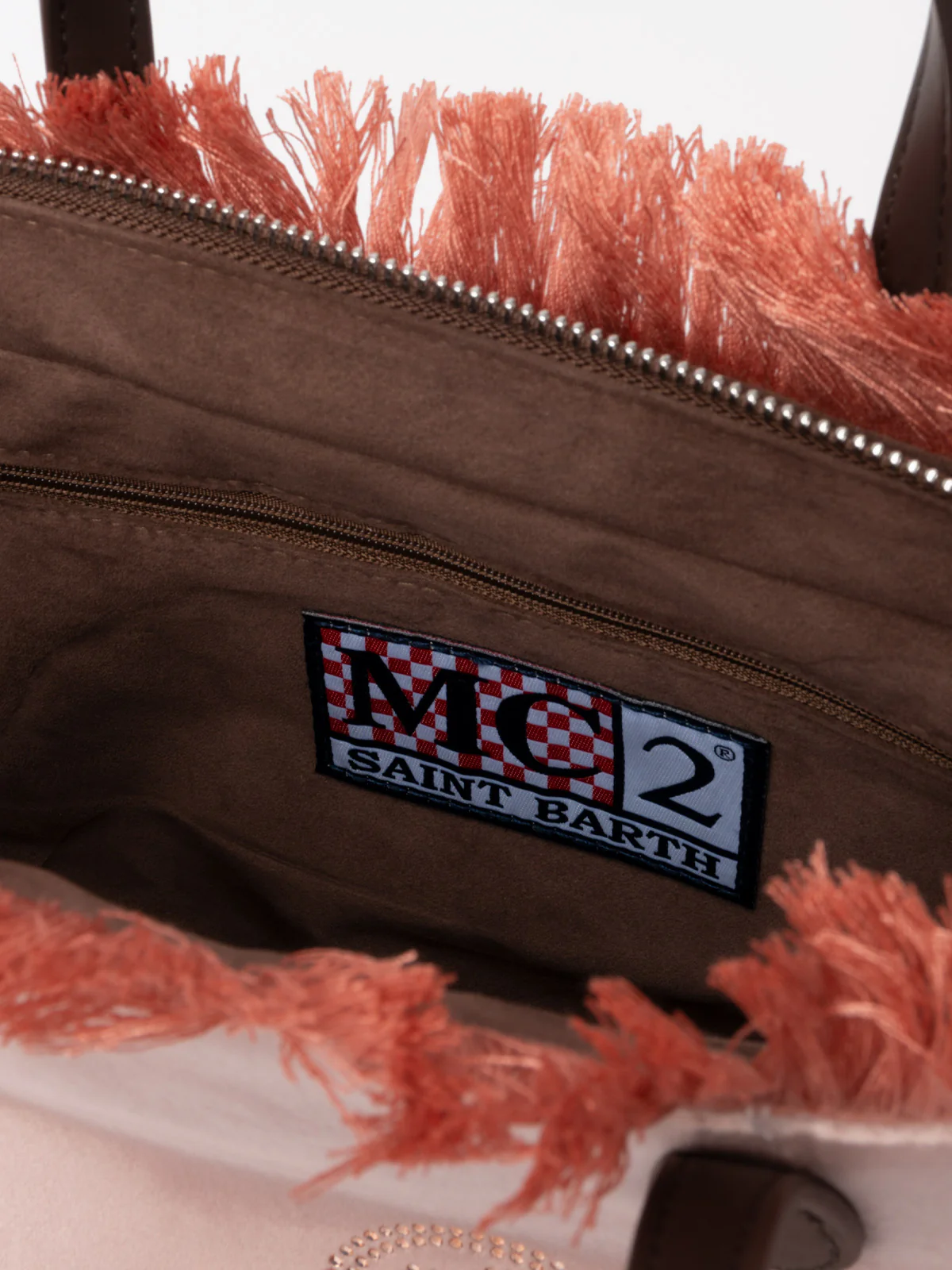Colette tas in roze fluweel met logo van strass-steentjes