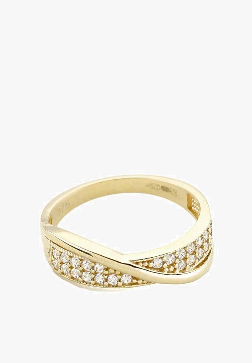DIAMANT L'ÉTERNEL 9 KARAT ETERNITY WITH CZ STONES IN KISS DESIGN - Ring - yellow gold-colored