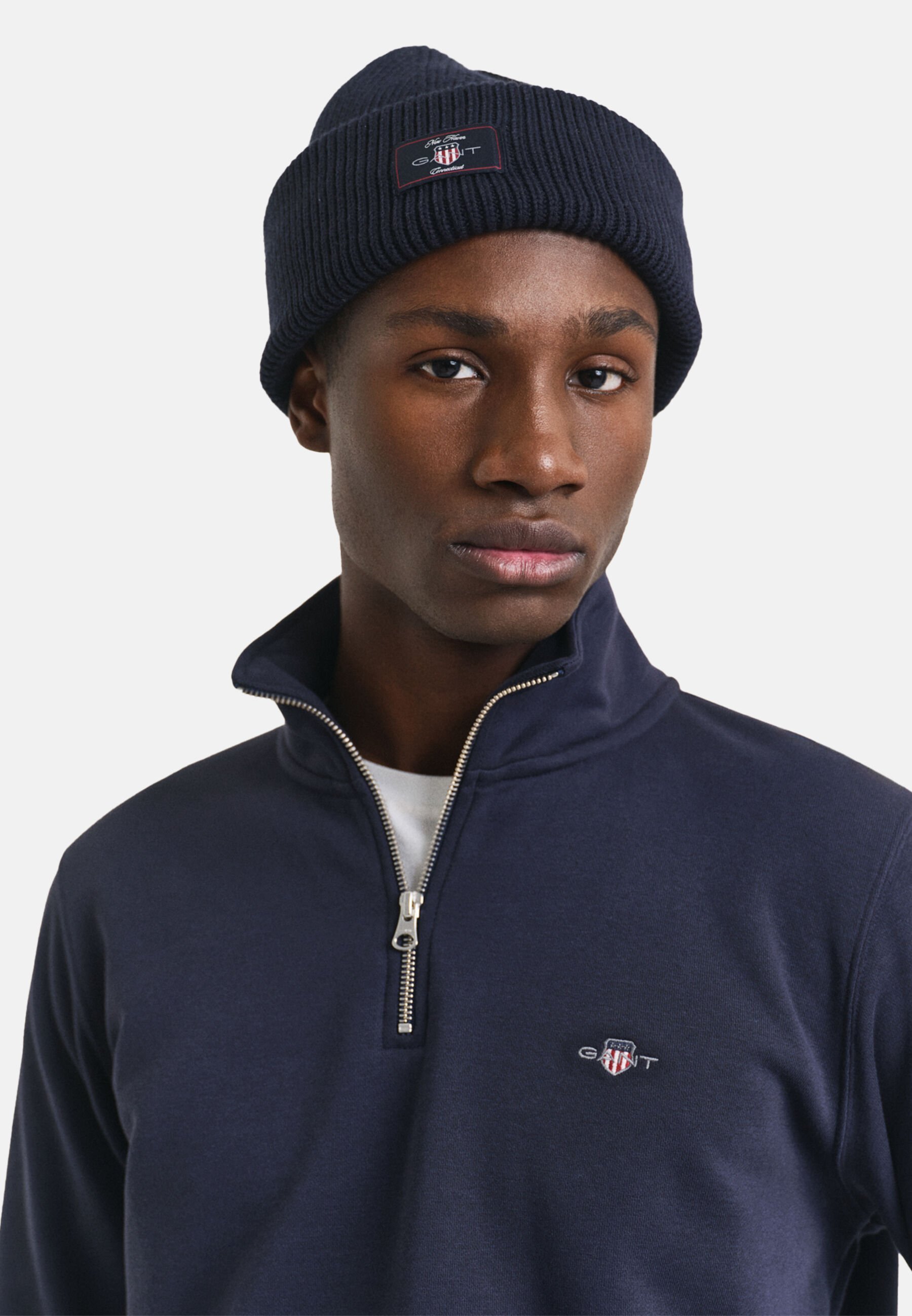 GANT REG SHIELD MEIO ZÍPER - Moletom - azul noite