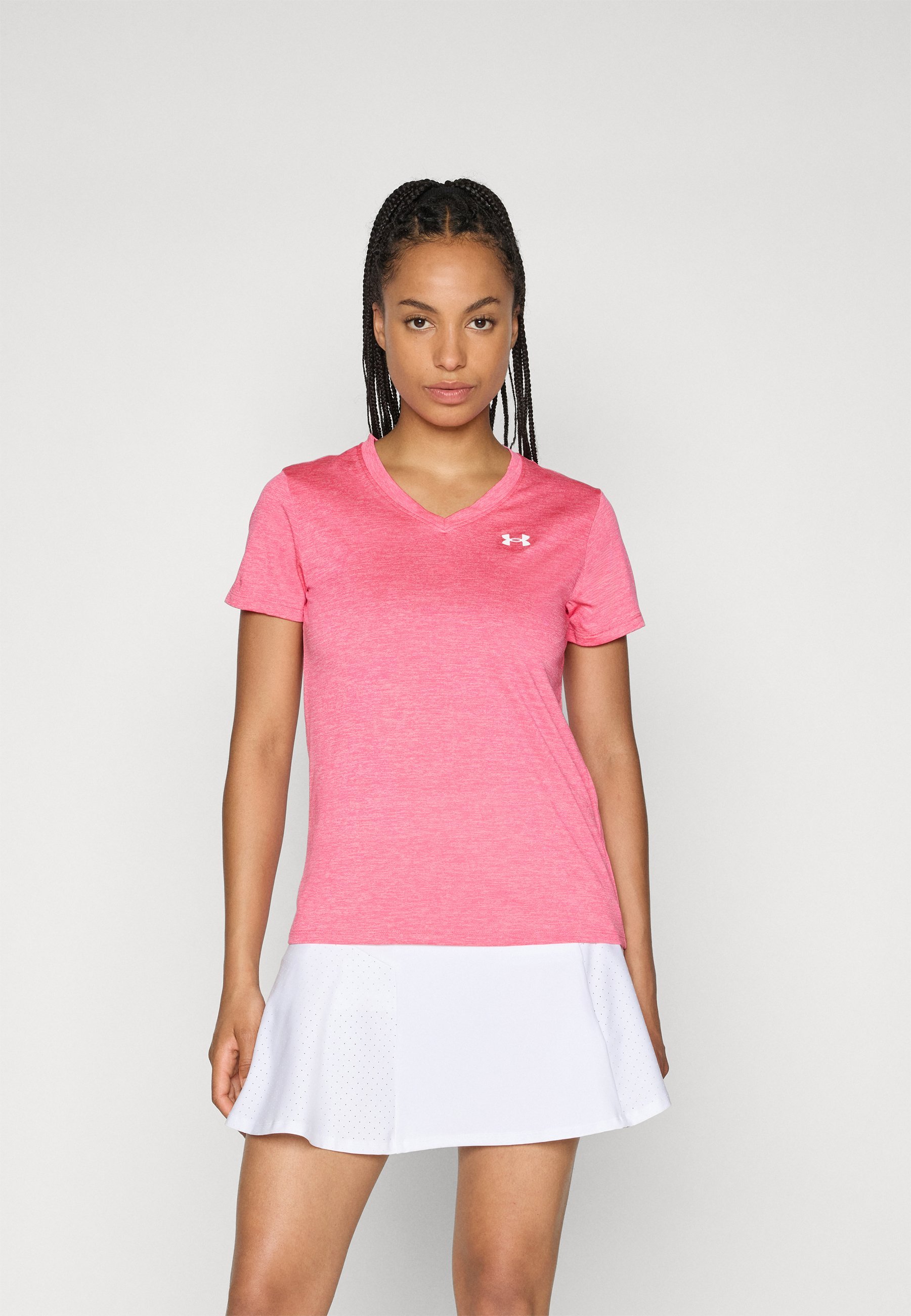 Under Armour TECH TWIST - Sport T-shirt - superroze/wit